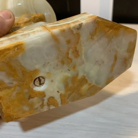 Solid Carved Stone/Rock Sleeping Man in Sombrero Book Ends Vintage Home Decor - Picture 15 of 17